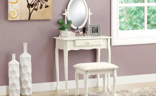 I3412 VANITY SET - 2PCS SET / ANTIQUE WHITE MONARCH SPECIALTIES  I3412