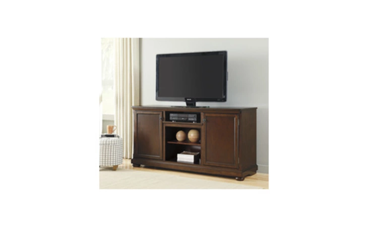 W697-78 PORTER - RUSTIC BROWN XL TV STAND W FIREPLACE OPTION