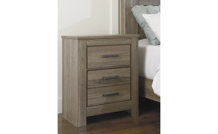 TWO DRAWER NIGHT STAND ASHLEY Zelen Warm Gray B248-92