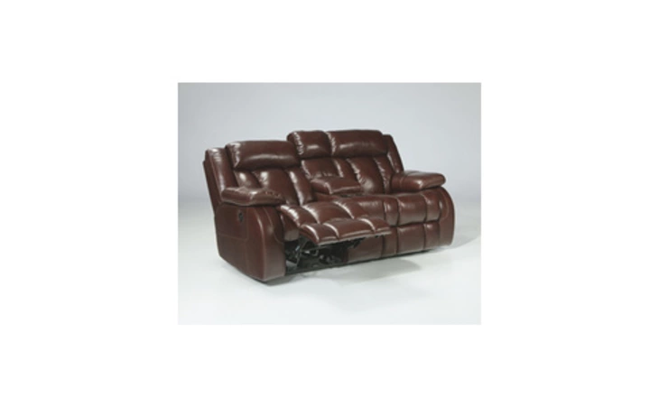 U8950194 Leather DOUBLE REC LOVESEAT W CONSOLE