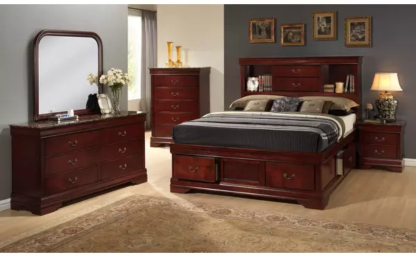 queen storage hd&ft cherry by lifestyle