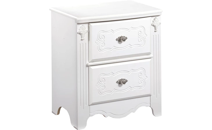 B188-92  TWO DRAWER NIGHT STAND EXQUISITE WHITE YOUTH BEDROOM