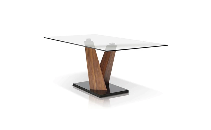 SEF21770  RUELLE RECT GLASS TOP DINING TABLE
