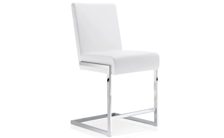 SEF313126C  ABBY COUNTER STOOL SYNTHETIC LEATHER WHITE, CHROME