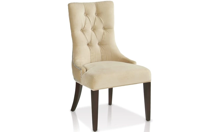 SKL80037  BORIS TRANSITIONAL TUFTED SIDE CHAIR-SILVER NAILHDS - 2 CTN