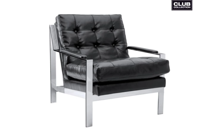 100119 COURT COURT ARMCHAIR - STAINLESS STEEL - NOBILITY BLACK