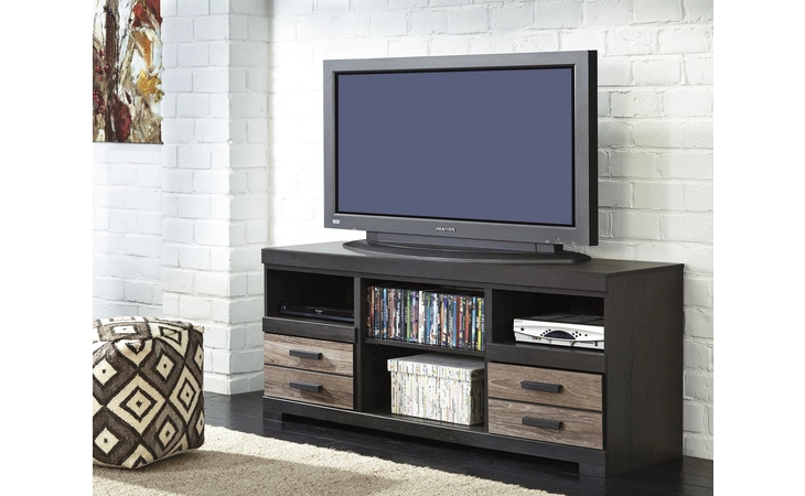 W325-68 Harlinton - Two-tone LG TV STAND W/FIREPLACE OPTION