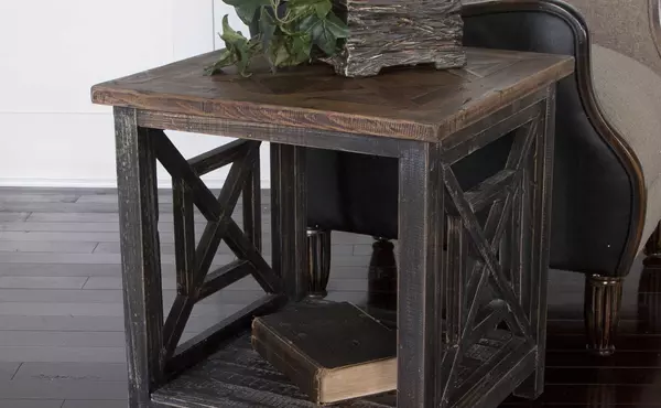 spiro end table by uttermost