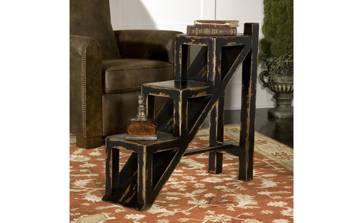25523  ASHER BLACK, ACCENT TABLE