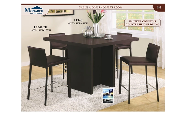 I1340  CAPPUCCINO HOLLOW-CORE 48X 48 PUB DINING TABLE 
 PG83