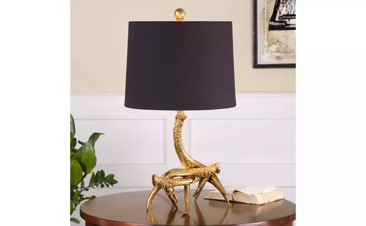26617-1  GOLDEN ANTLERS TABLE LAMP