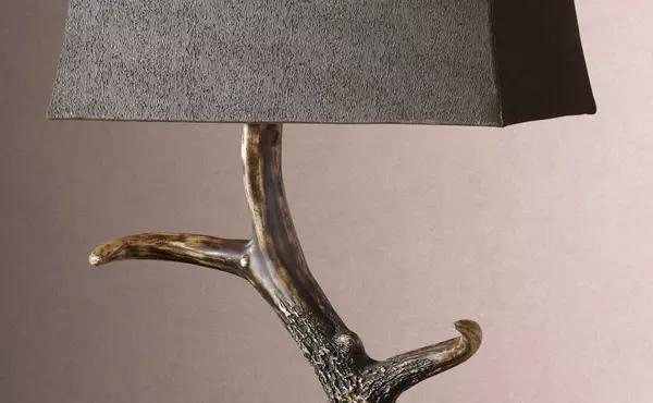 stag horn table lamp, dark by uttermost