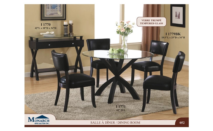I1779BK  BLACK LEATHER-LOOK 34H DINING CHAIR 2PCS PER CARTONPAGE52
