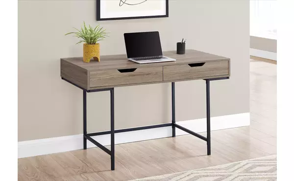 computer desk - 48 l - dark taupe - black metal by monarch specialties