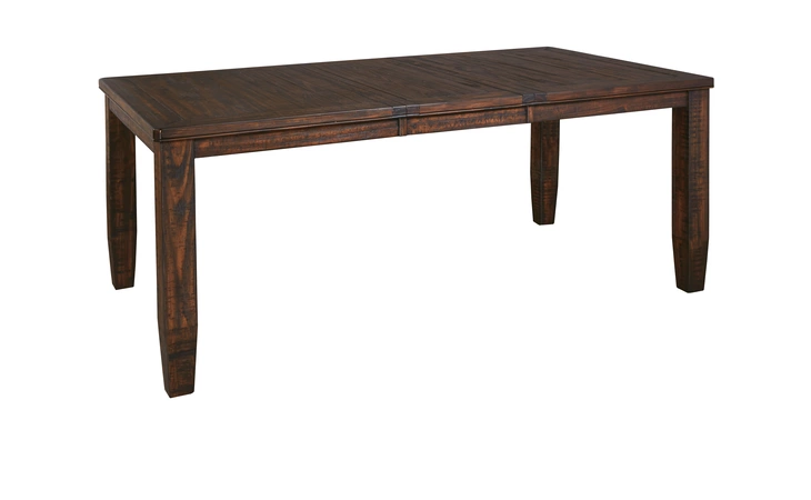 D658-35 TRUDELL - DARK BROWN RECT DINING ROOM EXT TABLE