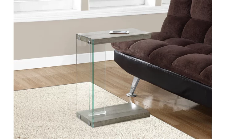I3217  ACCENT TABLE - DARK TAUPE WITH TEMPERED GLASS