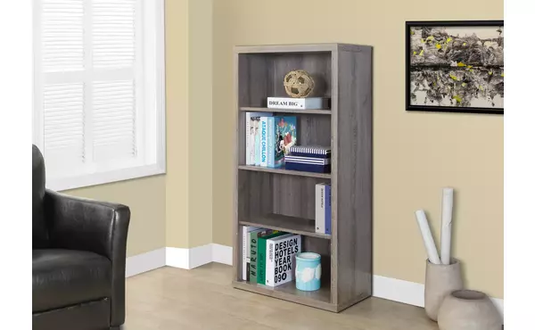 bookcase - 48 h - dark taupe with adjustable shelves by monarch specialties