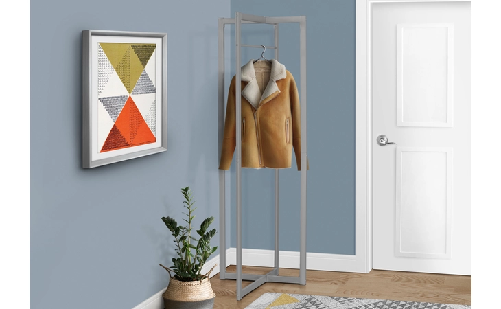 I2152  COAT RACK - 72 H - SILVER METAL