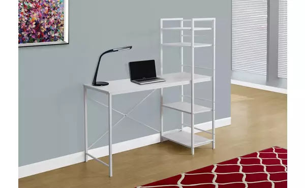 computer desk - 48 l - white top - white metal by monarch specialties