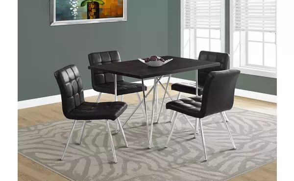 dining table - 32 x 48  - espresso - chrome metal by monarch specialties