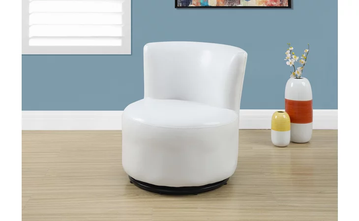 I8153  JUVENILE CHAIR - SWIVEL / WHITE LEATHER-LOOK