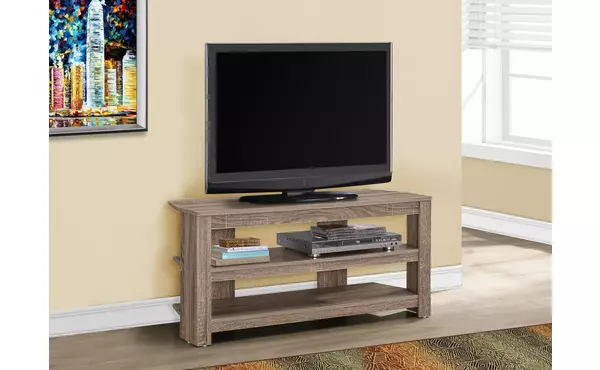 tv stand - 42 l - dark taupe corner by monarch specialties
