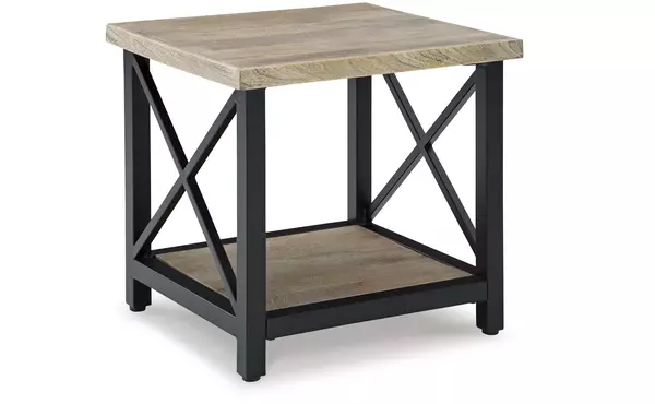 bristenfort brown/black rectangular end table by ashley