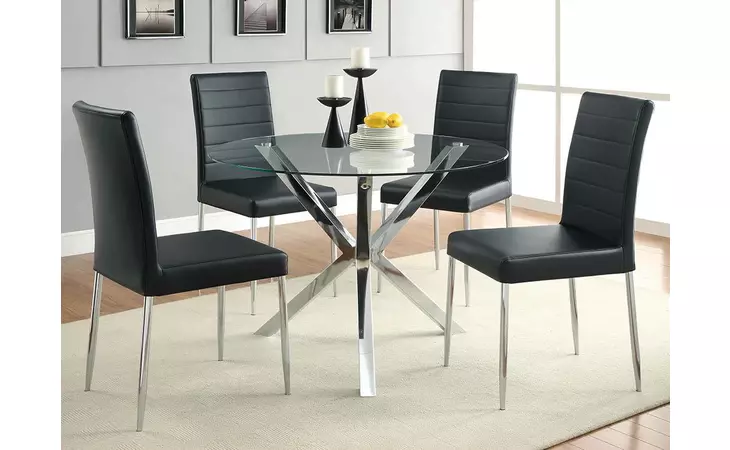 120767BLK  VANCE BLACK AND CHROME DINING CHAIR