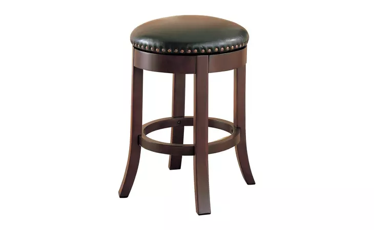 101059  SWIVEL COUNTER HEIGHT STOOLS WITH UPHOLSTERED SEAT BROWN (SET OF 2)