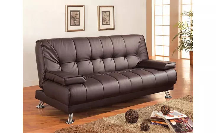 300148  PIERRE TUFTED UPHOLSTERED SOFA BED BROWN