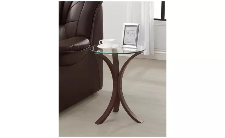 902867  ROUND ACCENT TABLE CAPPUCCINO