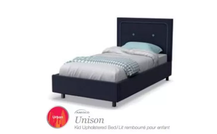 12815-39  TWIN SIZE BED UPHOLSTERED BED WITH STORAGE DRAWER (WITH MATTRESS SUPPORT) UNISON