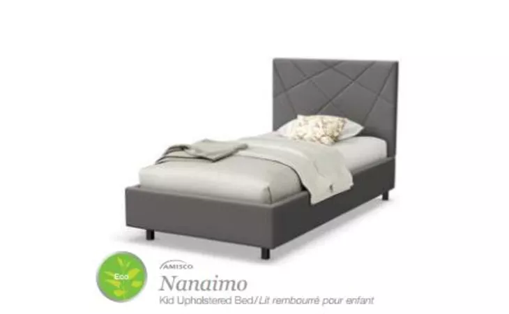 12818-39 Nanaimo UPHOLSTERED BED WITH STORAGE DRAWER TWIN SIZE BED (WITH MATTRESS SUPPORT) NANAIMO