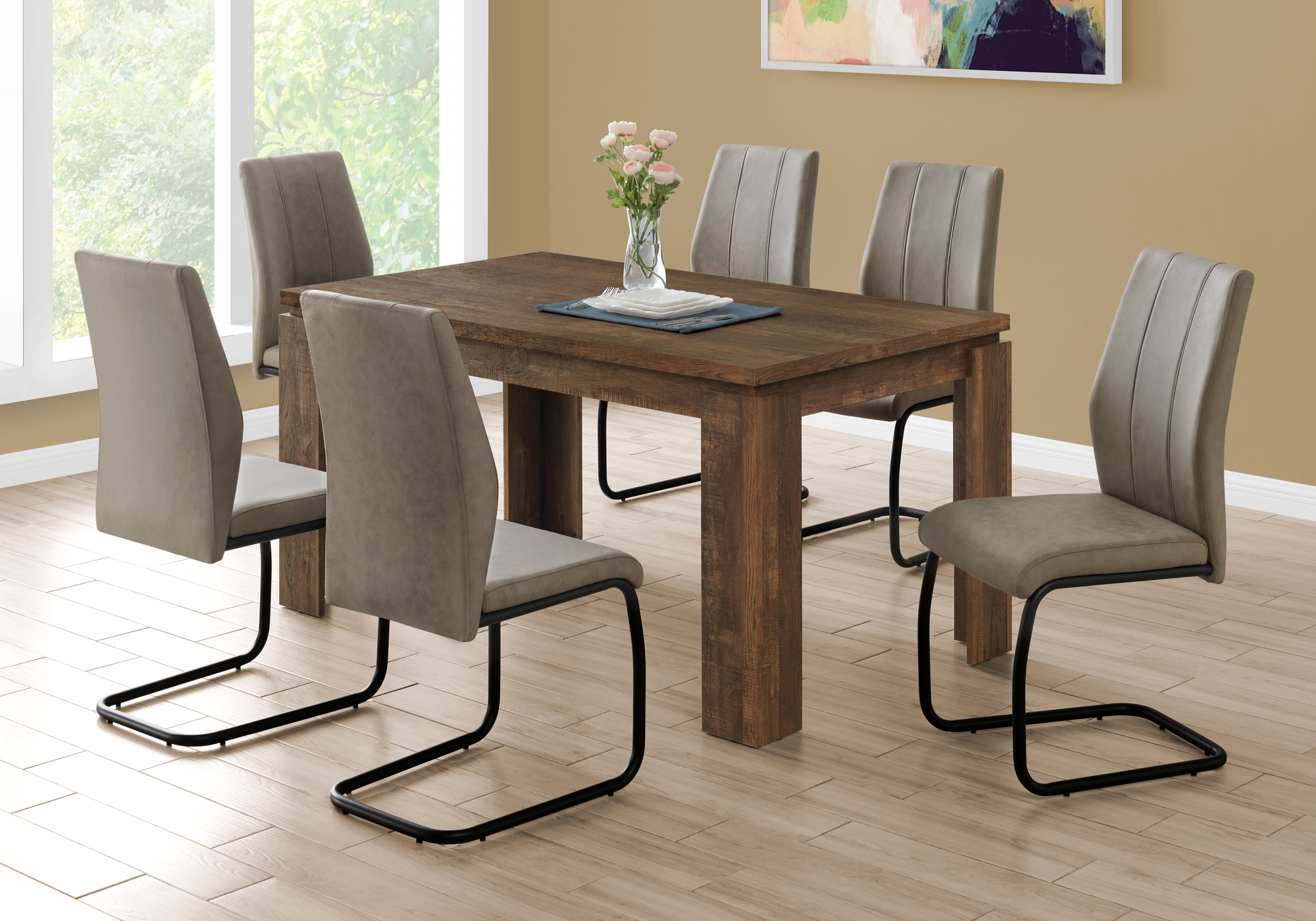 I1086 DINING TABLE - 36 X 60 - BROWN RECLAIMED WOOD-LOOK MONARCH ...