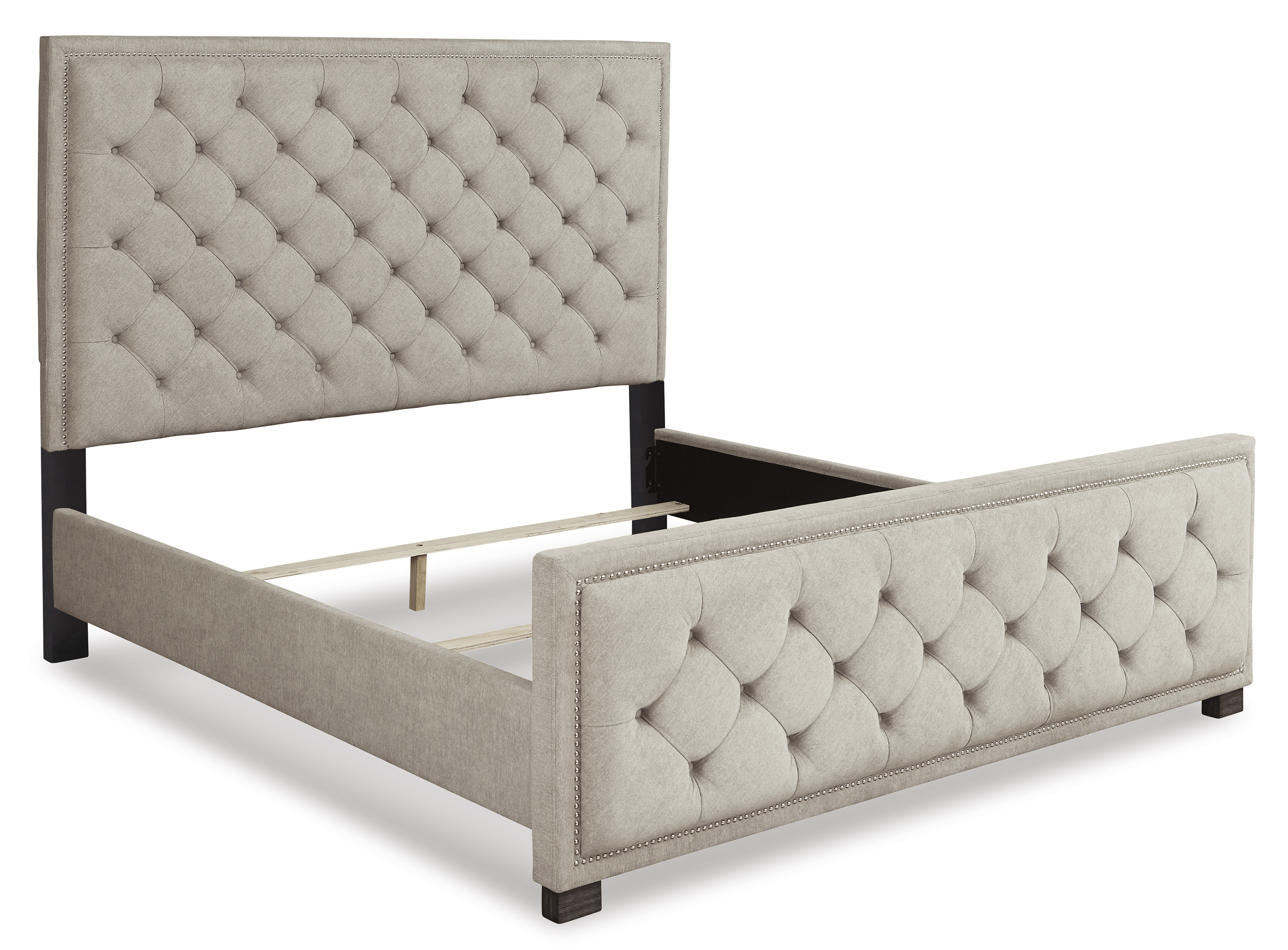 Bellvern Cal King Upholstered Rails ASHLEY Dark Gray B749-94