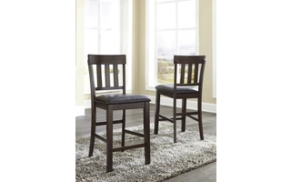UPHOLSTERED BARSTOOL (2/CN) Haddigan Dark BrownD596-124 ASHLEY