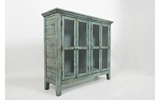 4 DOOR HIGH CABINET W/GLASS PANEL DOORS - ASSEMBLED RUSTIC SHORES COLLECTION - ASSEMBLED RUSTIC SHORES COLLECTION - ASSEMBLED 1615-48 JOFRAN