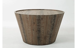DRUM COFFEE TABLE W/PLANK SIDES CONUNDRUM COLLECTION CONUNDRUM COLLECTION 1609-2 JOFRAN