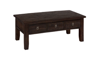 704-1 KONA GROVE COLLECTION COFFEE TABLE W/3 PULL THRU DRAWERS- CASTERED KONA GROVE COLLECTION