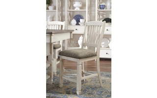 UPHOLSTERED BARSTOOL (2/CN) Bolanburg Antique WhiteD647-124 ASHLEY