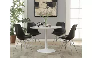 ARMLESS DINING CHAIRS BLACK AND CHROME (SET OF 2) 102682 102682 COASTER