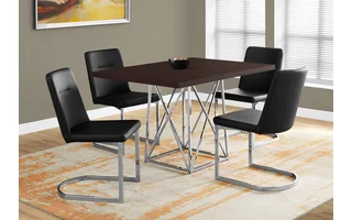 DINING TABLE - 36 X 48  - ESPRESSO - CHROME METAL I1058 I1058 MONARCH SPECIALTIES