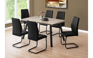 DINING TABLE - 36 X 60  - DARK TAUPE - BLACK METAL I1137 I1137 MONARCH SPECIALTIES