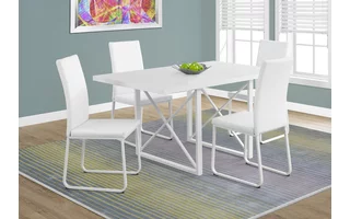 DINING TABLE - 36 X 60 - WHITE - WHITE METAL I1101 I1101 MONARCH SPECIALTIES