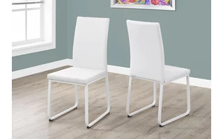 DINING CHAIR - 2PCS - 38 H - WHITE LEATHER-LOOK - WHITE I1102 I1102 MONARCH SPECIALTIES