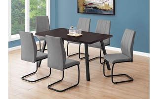 DINING TABLE - 36 X 60  - ESPRESSO - BLACK METAL I1138 I1138 MONARCH SPECIALTIES
