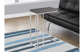 ACCENT TABLE - GREY WITH CHROME METAL I3228 I3228 MONARCH SPECIALTIES