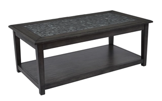 COFFEE TABLE W/SHELF- CASTERED GREY MOSAIC COLLECTION GREY MOSAIC COLLECTION 1798-1 JOFRAN
