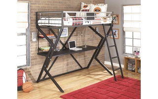 TWIN DESK LOFT BED, Dinsmore Black/GrayB106-60W1 ASHLEY