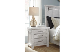 THREE DRAWER NIGHT STAND Brashland WhiteB740-93 ASHLEY
